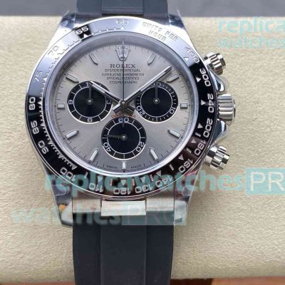 Top Replica 1:1 Rolex Daytona QF Swiss 4131 Gain Weight Grey Dial Oysterflex watch 